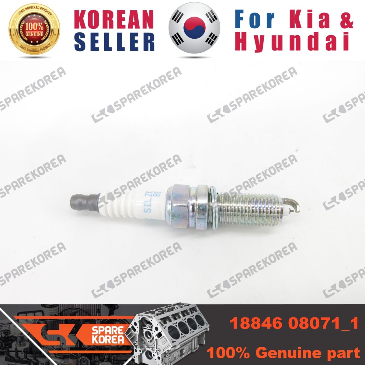 ゲーフラ ⭐Genuine⭐ Spark Plug 4PCS 1887508085 for Hyundai Elantra