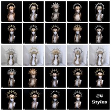 DIY Gothic Baroque Cross Goddess Crowns Headband Church Mary Baroque Tiara