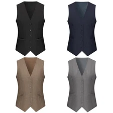 Plus Size Mens Formal Suit Vest Leisure Vest Wedding Groom Classical Waistcoat