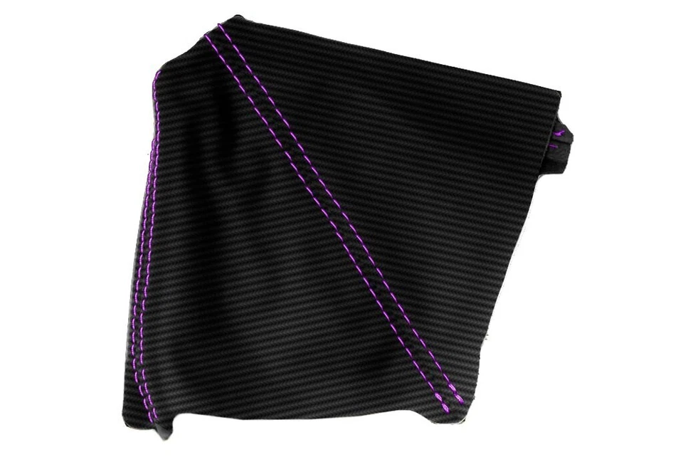 Bota de cambio manual de fibra de carbono para Dodge Challenger 2008-2014 puntada púrpura Foto 2 de 4