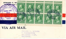 Cam 3 3S9 Ponca City to Oklahoma City, Franklin Imperf Block of 10 - Worden