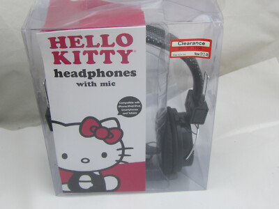 New - 2014 Sakar Hello Kitty Black Headphones READ