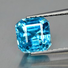 2.04Ct Square Shape  Dazzling Luster Natural Blue Zircon Gemstone