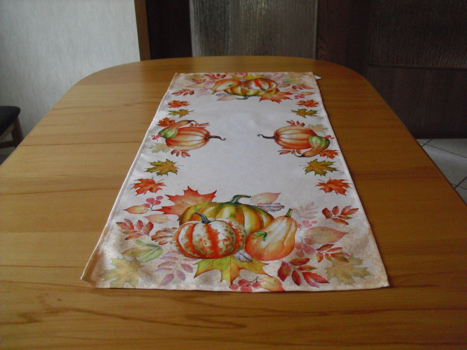 Rechteckige Tischdecke Mit Herbstblättern & Kürbis-Aufnäher – 132 X 178 Cm, Wasserdicht, Pflegeleicht