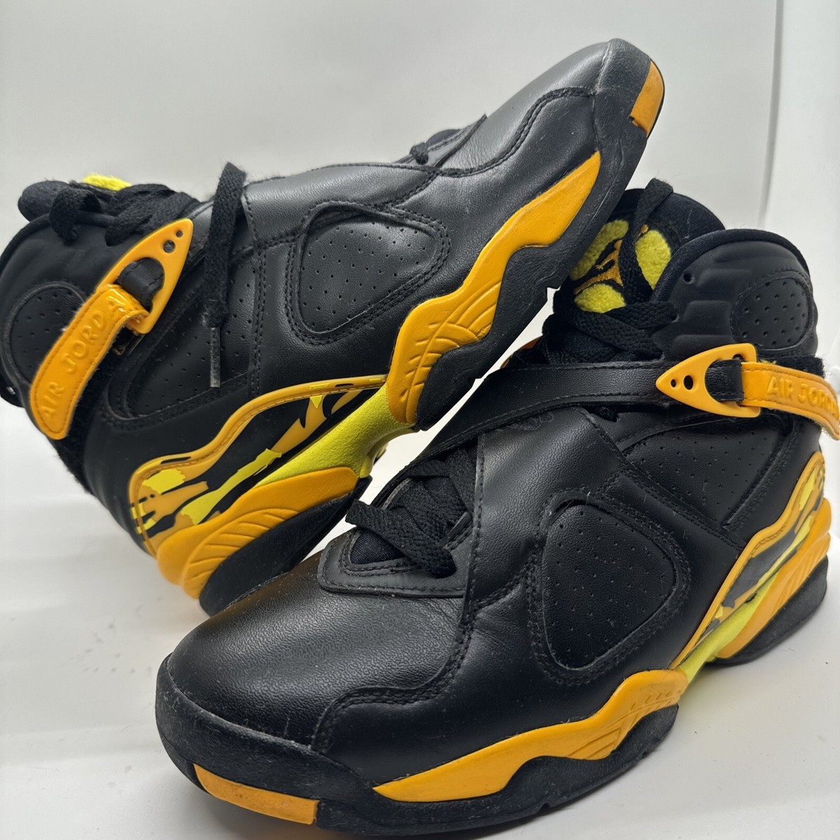Nike Air Jordan 8 Retro 'Taxi' Yellow Black Shoes Women's Size 7,5