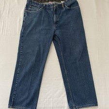 Beretta Jeans Uomo Blu 40/30 Gamba Dritta Lavaggio Leggero Denim Comodo Relax Made USA