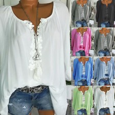 Women Boho Solid V Neck T-Shirt Summer Loose Top Ladies Baggy Tee Shirt Blouses