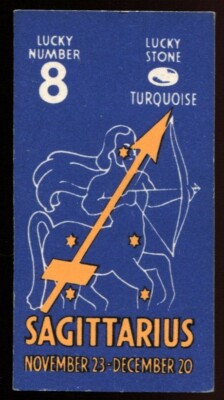Tabakkarte, A Lewis & Co, HOROSKOPE, Sternzeichen, Schütze, 12.-18. Dezember