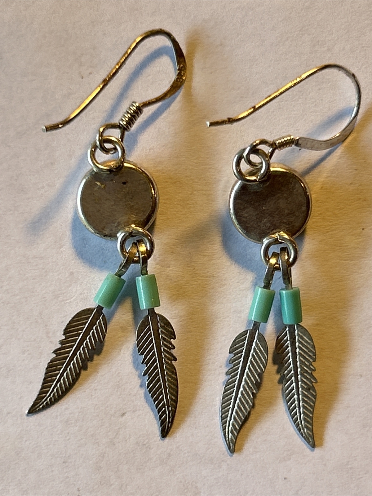 925 Solid Sterling Silver Dream Catcher Hook Earr… - image 3