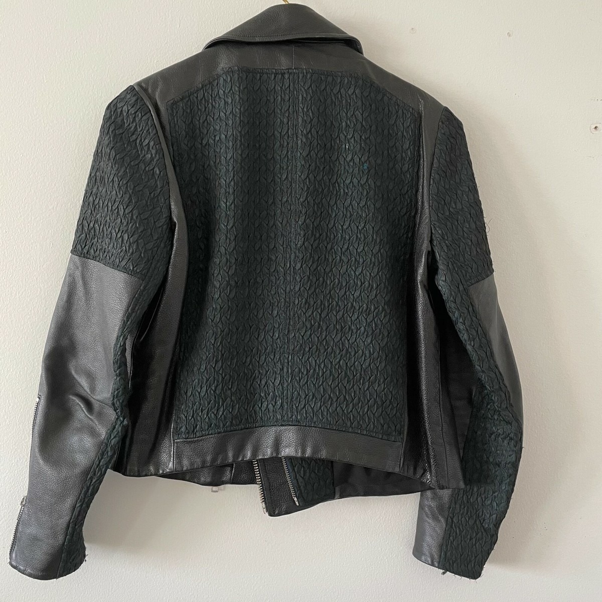 Helmut Lang Leather Biker Jacket Black & Green - Medium | eBay
