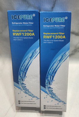 Lot of (2) Ice Pure Refrigerator Water Filter RWF1200A-S Brand New Sealed