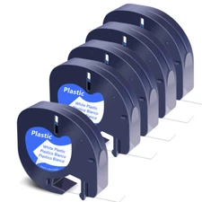 For DYMO LetraTag Refills 91331 S0721660 Label Maker 1/2" for LT100H LT100T 5PCS