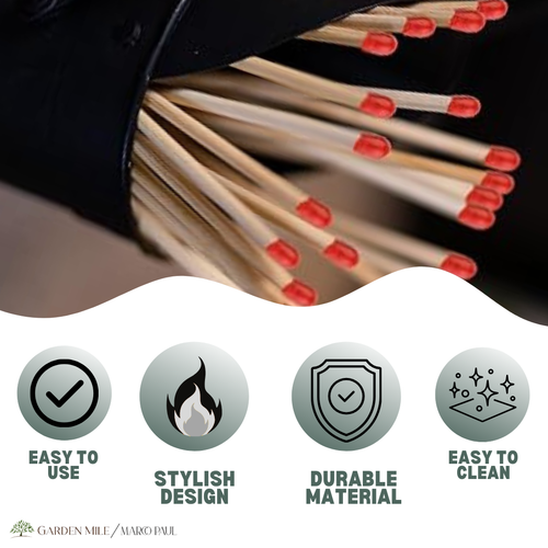 Fireside Matchstick Holder Home Decor Black Scuttle Heavy Duty Fire Accessory - Picture 12 of 24