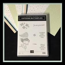 Stampin Up CATCHING BUTTERFLIES Stamp Set DSP too Cute NEW