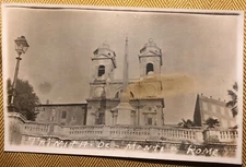 Real Photo Postcard RPPC UNP Church of Santissima Trinità dei Monti Rome Italy
