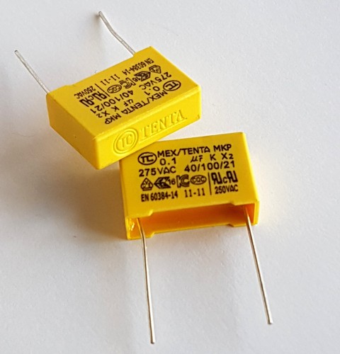 [3pcs] 0.1uF 275v 100nF 104K GPF 40/85/21 Safety Capacitor, pitch 15mm ...