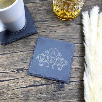 Personalized Engraved Slate Coasters Gifts for Her Coaster Set Him Gift ...