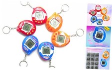6 Pieces Virtual Electronic Digital Pets Keychain Game Keyring Retro Handheld