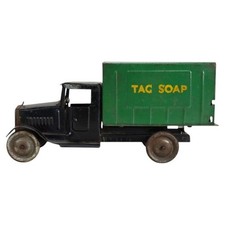 Antique Pressed Steel Werk'sTag Soap Advertising Truck & Soap Bar Cargo c1920
