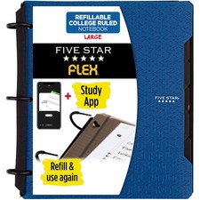Flex Refillable College Ruled Notebook Plus Study App 1" Pacific Blue Plastic 3