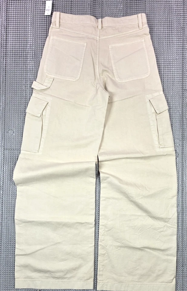 Gap Massive Baggy Wide-leg Cargo Pants Khaki Canvas Women 6T NWT 30.5x34 - Image 3 of 4