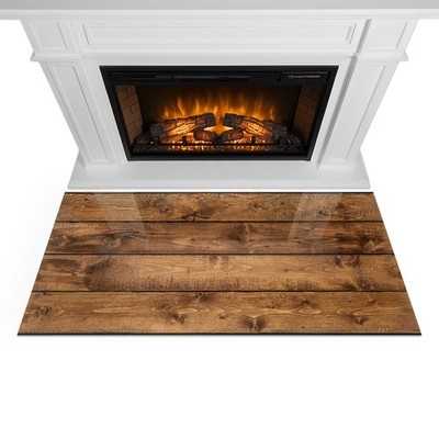 Sicherheitsglas Bodenplatte für Kaminofen Holzbrett mit Maserung 100 x 50 cm