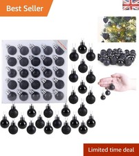 Shatterproof 2.5cm Black Mini Baubles - 25-Pack for Stylish Christmas Trees