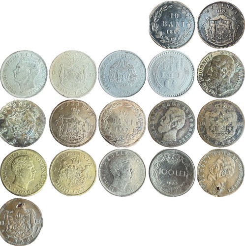 Romania Lot Of 9 Copper And Silver Historically Rich Coins