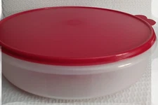 SALE! Tupperware Pie Cookies Cupcake More Container 12" Large Round Red Seal New