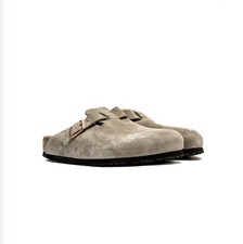 BIRKENSTOCK: Clogs, "Boston", Gr. 41 (schmal), Taupe, NP: € 160,- / NEU