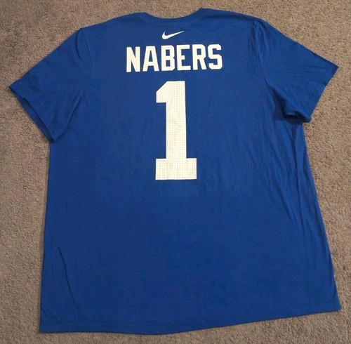 Nike NFL New York Giants Malik Nabers #1 Blue T-Shirt Jersey Men's 2XL - Picture 2 of 5