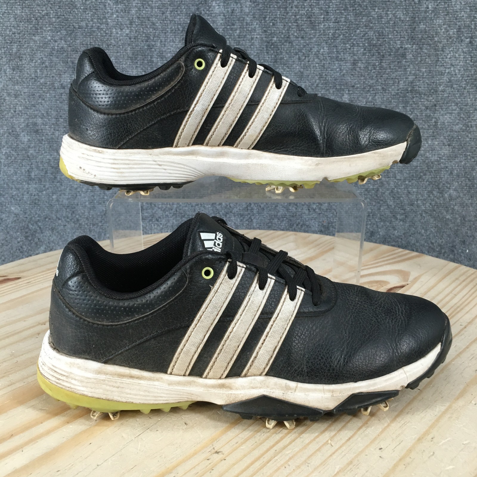 Youth 6.5 Boys Golf Cleats Sneakers Gv9666 Black White