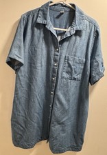 Old Navy Women's XL Short Sleeve Denim Dress Casual Teacher Vacation Workwear