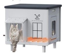 Comforting Heated Cat House for Community  Feral Cats - 100 Waterproof 17.7 in