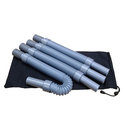 DKN Flexibles Ablaufrohr 1m x 4 mit Aufbewahrungstasche plus Bürste