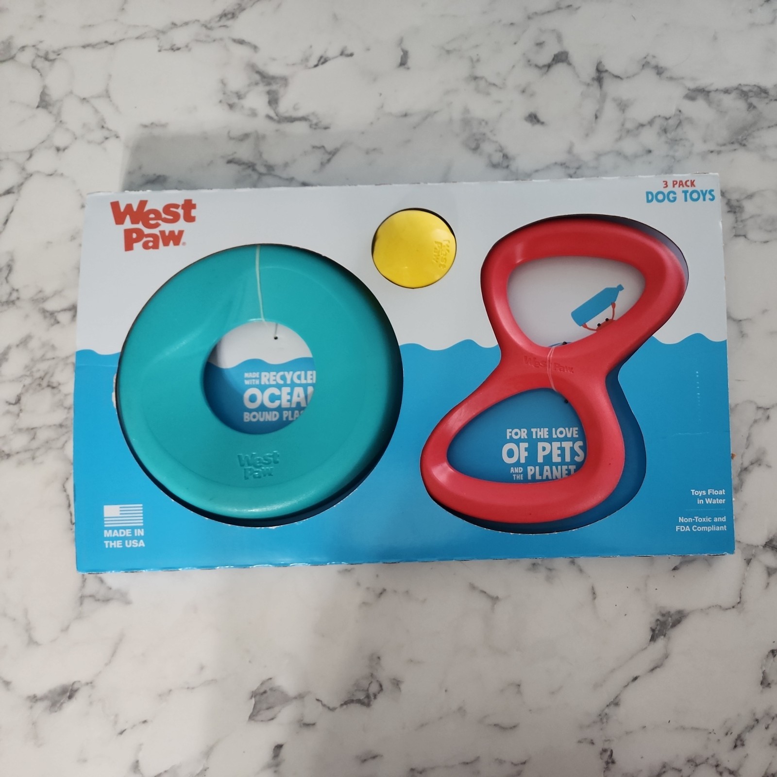 New 3 Pack West Paw Dog Toys