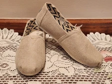 Tom's Women's Alpargata Canvas Flats - Size 7.5 (Natural Undyed Heritage Canvas)