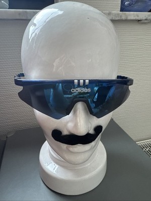 Adidas Eyewear Sonnenbrille leichte Sportbrille blau verspiegelt, vintage