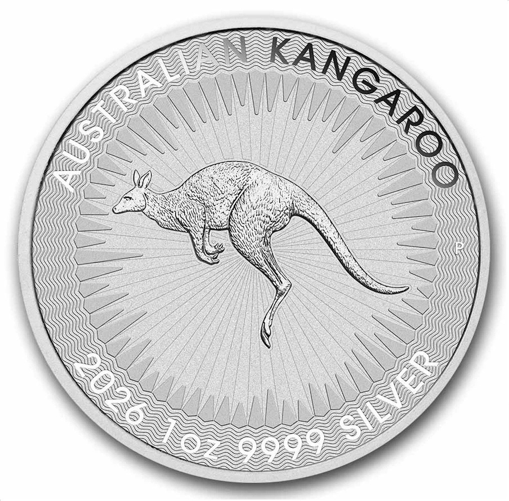 【純銀9999 2026年発行・スワン】オーストラリア発 Roll of 25 - 2026 1 oz Australian Silver Kangaroo Coin .9999 Fine