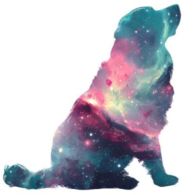 2x Sticker Hund Aurora Silhouette Autoaufkleber 9x9cm Polarlicht Natur