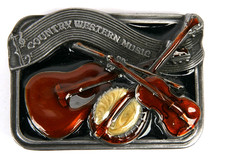 Vtg 1984 BLUEGRASS Country Western Music Belt Buckle Bergamot Brass Works USA