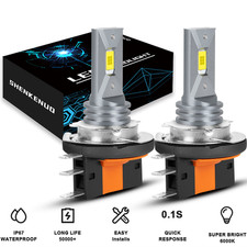 2x H15 LED High Beam DRL Lights Bulbs 6000K White For 2015-2019 Ford Edge