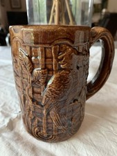 Vintage Morton Pottery Rockingham selce giallo merce birra Stein pappagalli