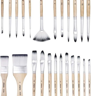 Artecho 24 PCS Paint Brushes for Acrylic Painting, Acrylic Paint Brushes for Oil
