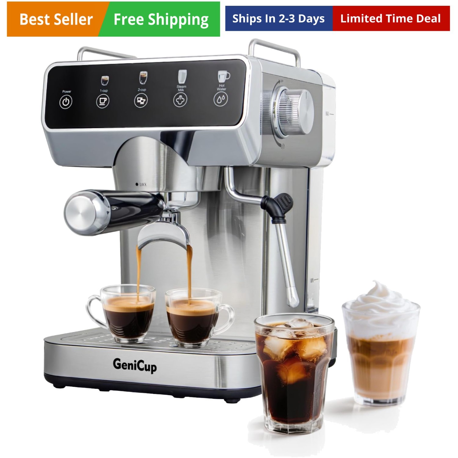 Expresso Coffee Machines with Touchscreen 20 Bar Professiona