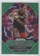 2021 Panini Prizm WNBA Fireworks Green Prizm A'ja Wilson #9 0r5k