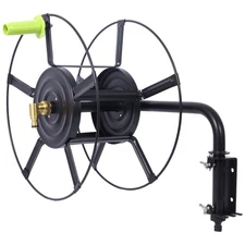 Heavy Duty Swivel Hose Reel Wall Mount 180 Degree Pivot Steel Garden Hose Holder