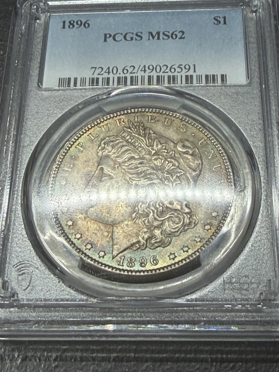 1896年モルガンダラー Morgan dollar PCGS MS62 25+ MS 62 Graded 1896 Year Morgan US Dollars (1878-1921) for sale