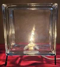 Vintage Clear Glass Block Light Modern Industrial Minimalist Lamp / Cube Lamp 