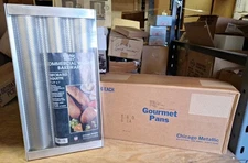 Chcago Metallic Village Baker Commercial Perforated Baguette Pan 19x9x1 NOS USA